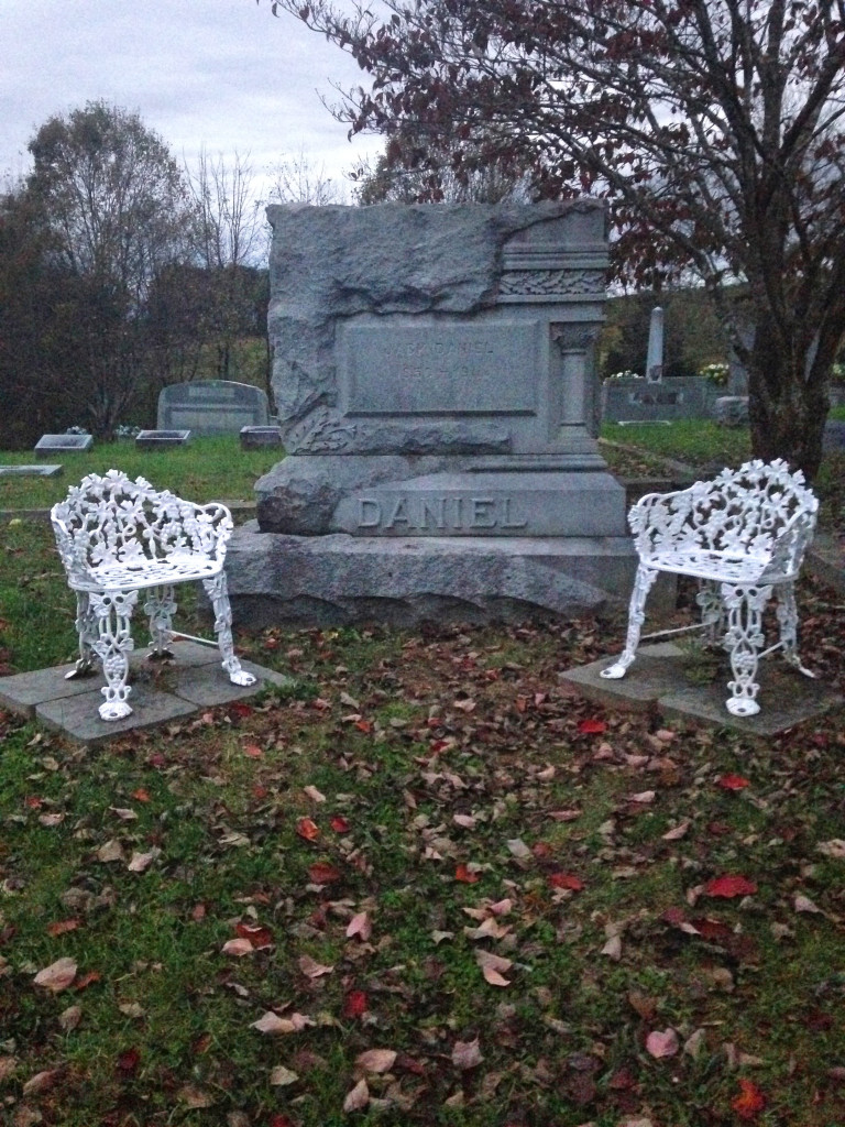 Jack Daniel's Grave with metal cast iron chairs